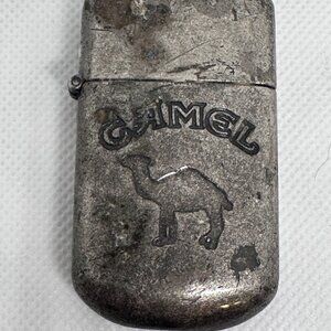 Vintage Camel Metal Flip Top Lighter Engraved Camel Logo & Patina Finish